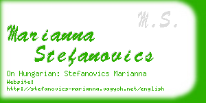 marianna stefanovics business card